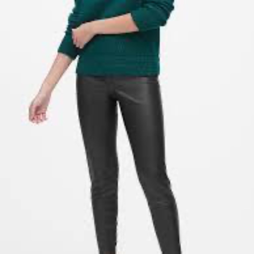 Banana Republic Women's Devon Legging-Fit Vegan Leather Pant in Black Size 8